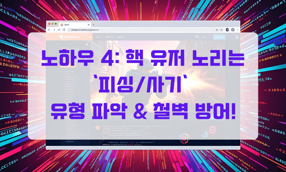 노하우 4: 핵 유저 노리는 피싱과 사기 유형을 파악해 철저히 방어하자
